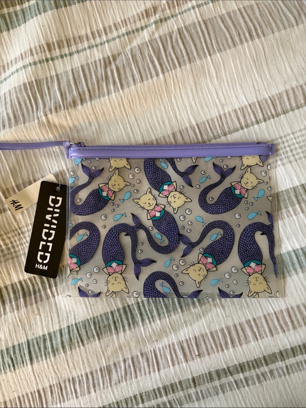H&M Divided Clear Mermaid Cat Mini Bag in Purple and Gray